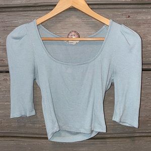 Molly Green Baby Blue Crop Top